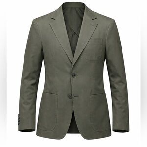Reiss Olive Green Two-Button Blazer